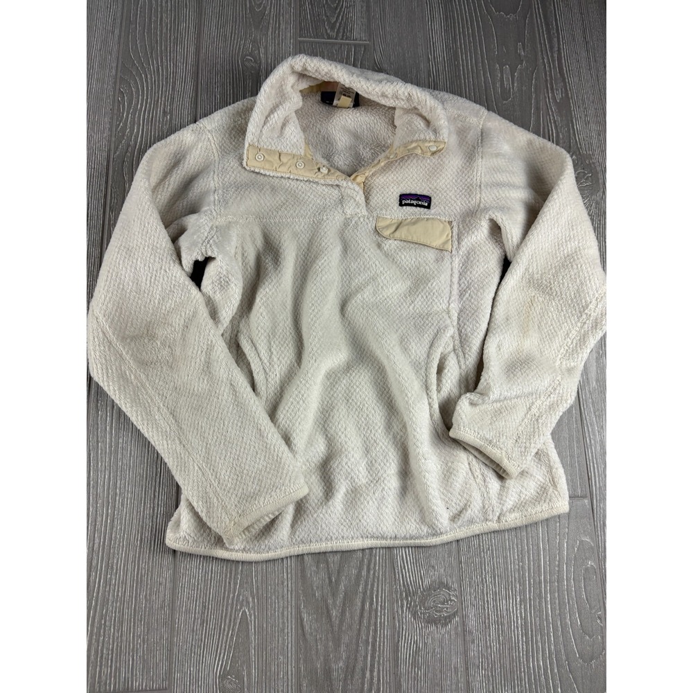 Patagonia Womens Ivory Re-Tool Snap-T Fleece Pullover Sweater XS Ivory